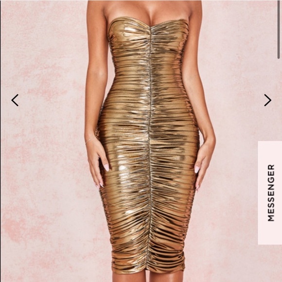 House of CB Dresses House Of Cb Gold Midi Dress Poshmark